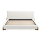 Ivory Solid Wood And Boucle King Bed Frame