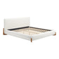 Ivory Solid Wood And Boucle King Bed Frame