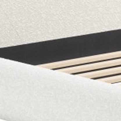 Ivory Solid Wood And Boucle King Bed Frame