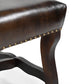 Set of Two Dark Brown Leather And Wood Dining Side Chairs