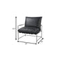 28" Black Genuine Leather Distressed Arm Chair
