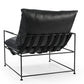 28" Black Genuine Leather Distressed Arm Chair