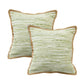 Set of Two 20" Green Beach Striped Throw Pillows