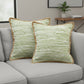 Set of Two 20" Green Beach Striped Throw Pillows