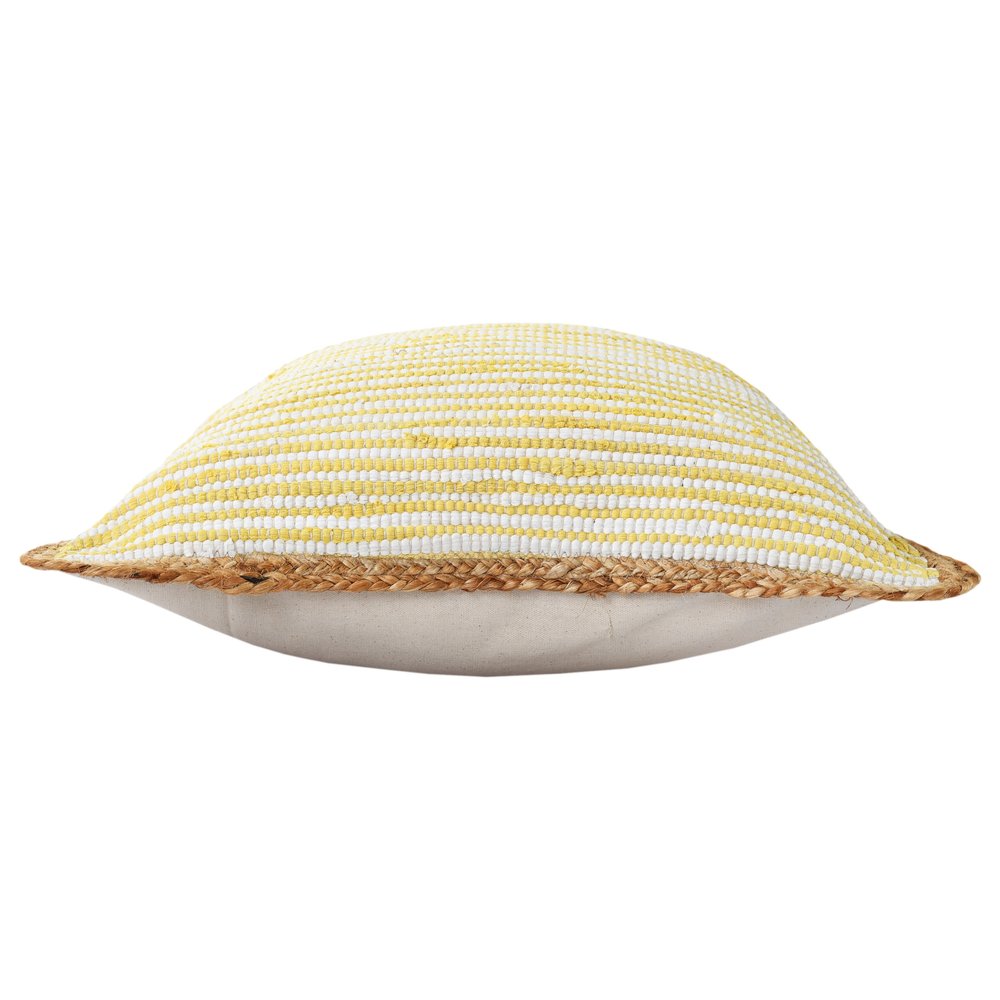 Set of Two 20" Yellow Beach Striped Throw Pillows