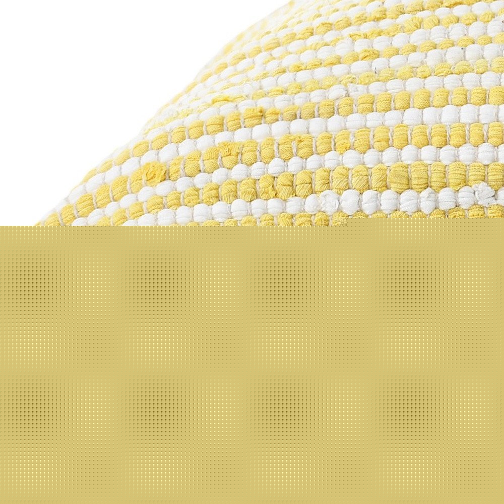 Set of Two 20" Yellow Beach Striped Throw Pillows