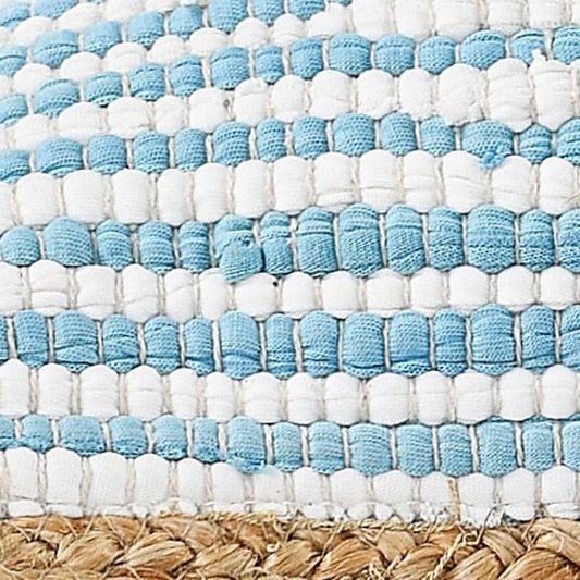 Set of Two 20" Blue Beach Striped Throw Pillows