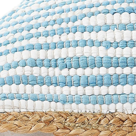 Set of Two 20" Blue Beach Striped Throw Pillows