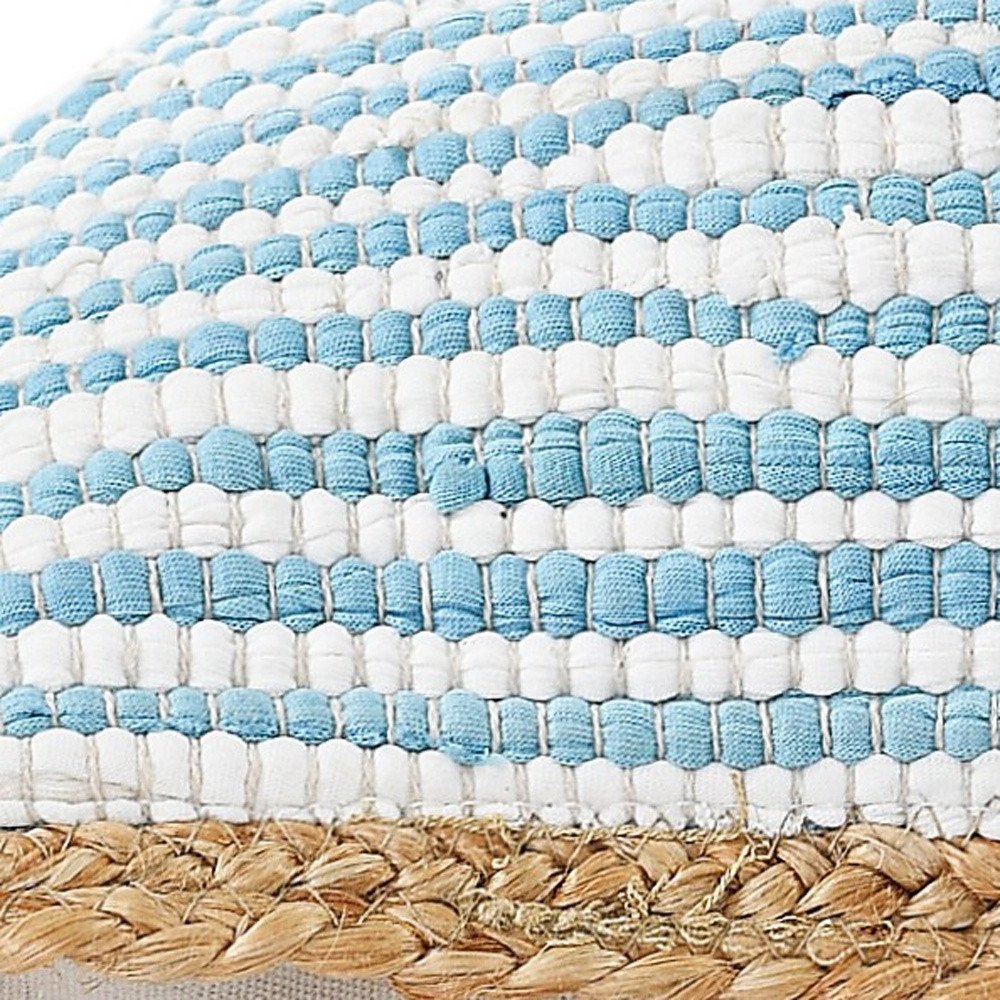 Set of Two 20" Blue Beach Striped Throw Pillows
