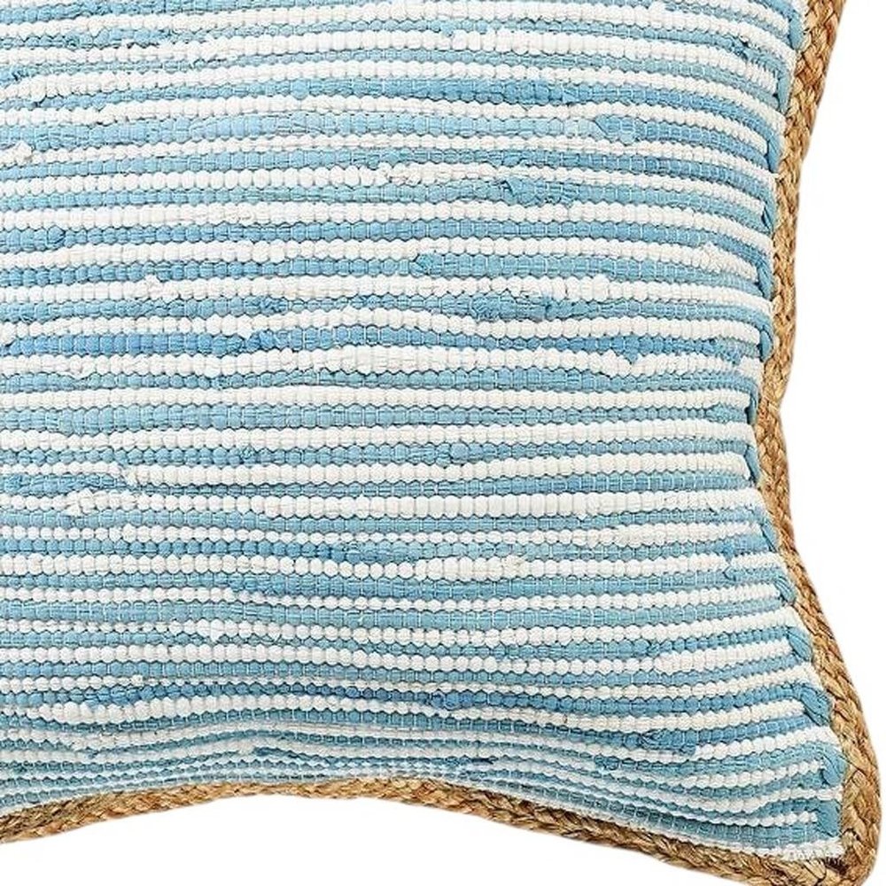 Set of Two 20" Blue Beach Striped Throw Pillows