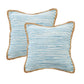 Set of Two 20" Blue Beach Striped Throw Pillows