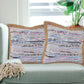 Set of Two 20" Aqua Ivory And Natural Striped Cotton And Jute Throw Pillows with Texture
