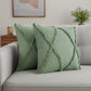 Set of Two 20" Forest Green Geometric Throw Pillows