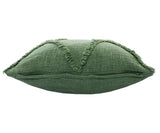 Set of Two 20" Forest Green Geometric Throw Pillows with Tufts