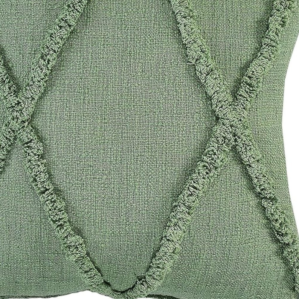 Set of Two 20" Forest Green Geometric Throw Pillows