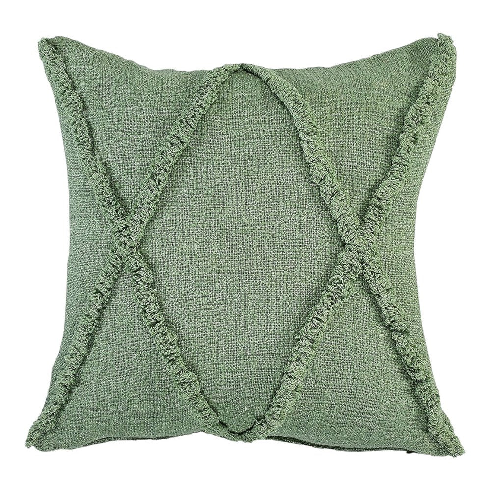 Set of Two 20" Forest Green Geometric Throw Pillows