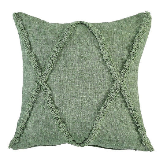 Set of Two 20" Forest Green Geometric Throw Pillows