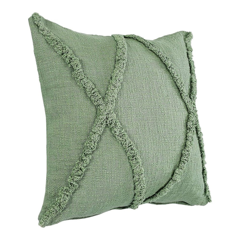 Set of Two 20" Forest Green Geometric Throw Pillows