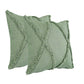 Set of Two 20" Forest Green Geometric Throw Pillows