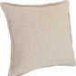 Set of Two 20" Beige Cotton Throw Pillows