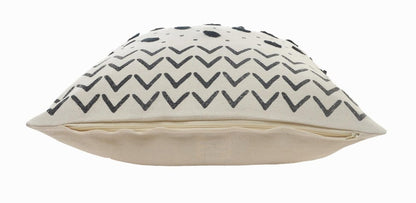 Set of Two 20" White Chevron Throw Pillows