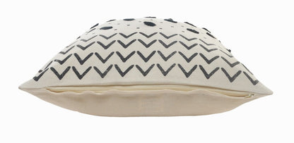 Set of Two 20" White Chevron Throw Pillows