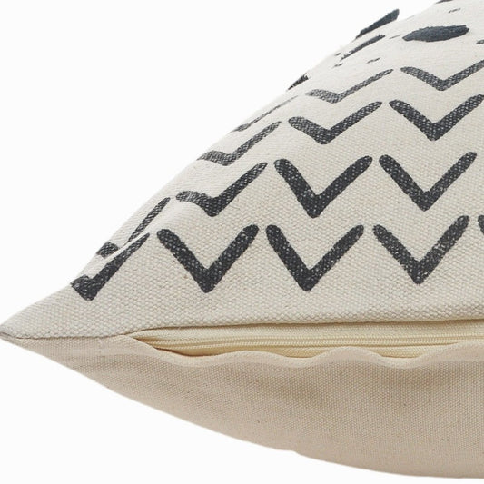 Set of Two 20" White Chevron Throw Pillows