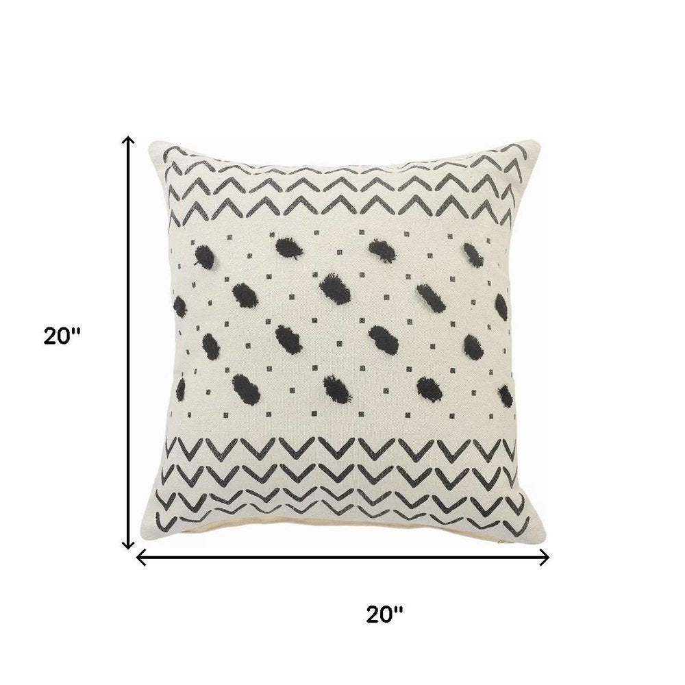 Set of Two 20" White Chevron Throw Pillows