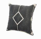 Set of Two 20" Black And Off White Diamond Cotton Throw Pillows