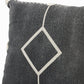 Set of Two 20" Black And Off White Diamond Cotton Throw Pillows