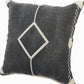 Set of Two 20" Black And Off White Diamond Cotton Throw Pillows