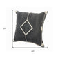 Set of Two 20" Black And Off White Diamond Cotton Throw Pillows