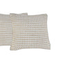 Set of Two 20" Ivory And Natural Striped Cotton And Jute Throw Pillows