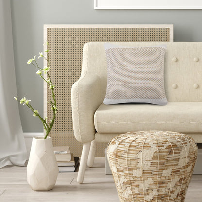 Set of Two 20" Natural Striped Throw Pillows