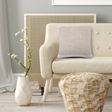 Set of Two 20" Natural Striped Throw Pillows