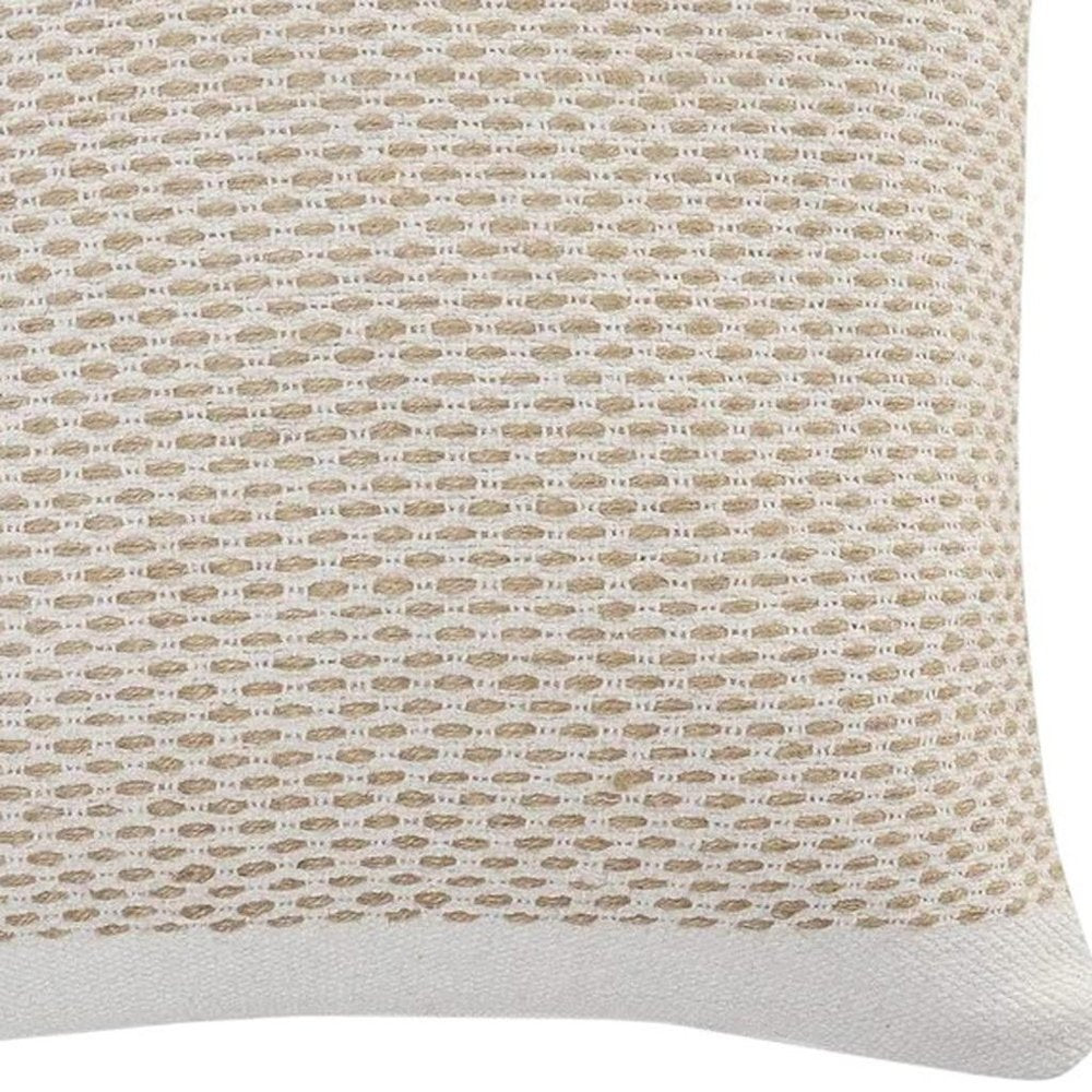 Set of Two 20" Natural Striped Throw Pillows