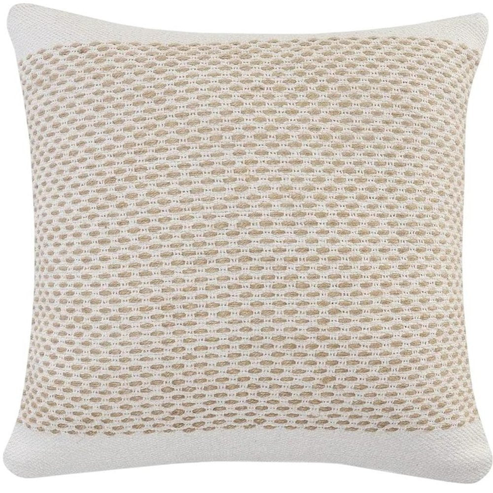 Set of Two 20" Natural Striped Throw Pillows