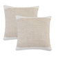 Set of Two 20" Natural Striped Throw Pillows
