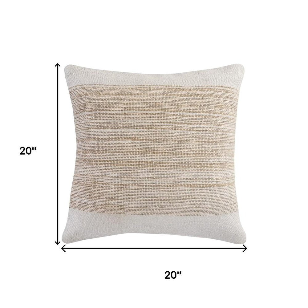 Set of Two 20" Sand Striped Throw Pillows