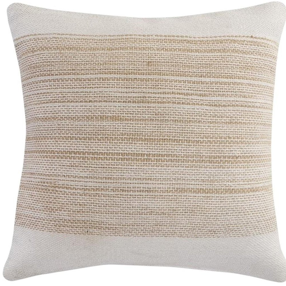 Set of Two 20" Sand Striped Throw Pillows