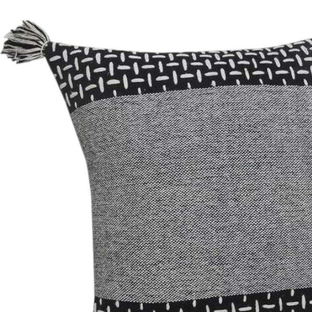 Set of Two 20" Gray Geometric Throw Pillows