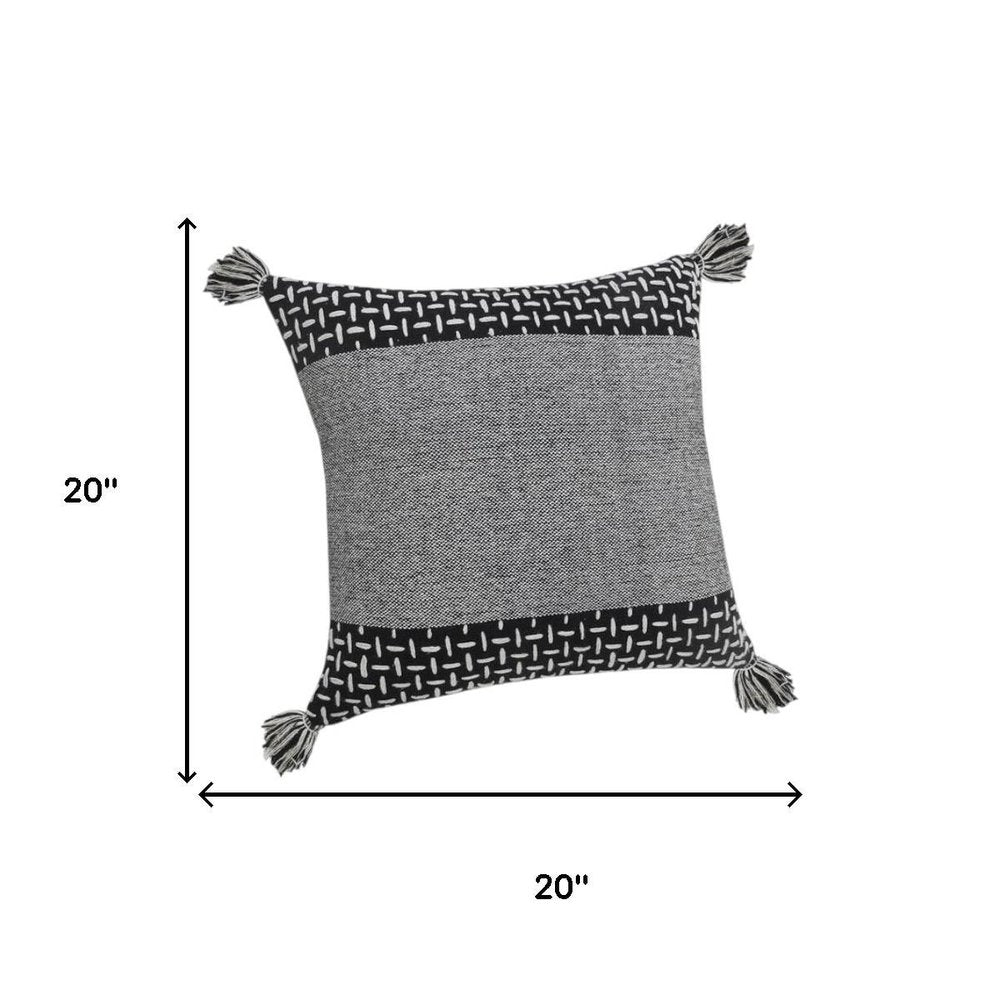 Set of Two 20" Gray Geometric Throw Pillows