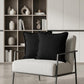 Set of Two 20" Black Cotton Throw Pillows with Fringe