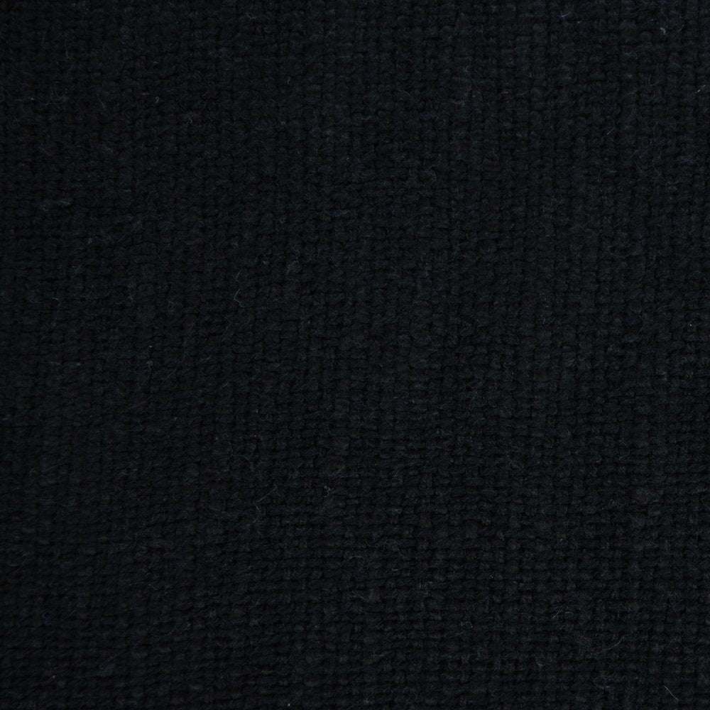 Set of Two 20" Black Cotton Throw Pillows with Fringe