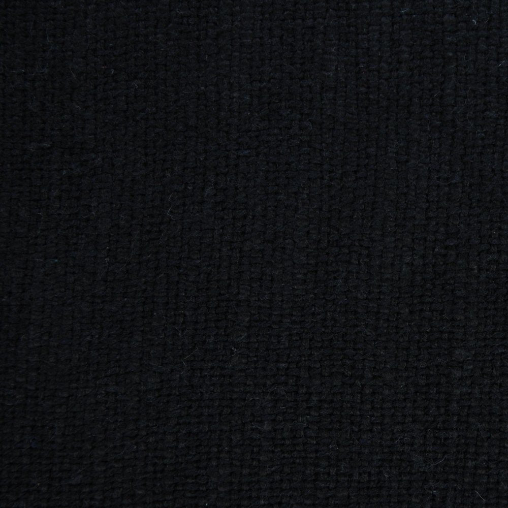 Set of Two 20" Black Cotton Throw Pillows with Fringe