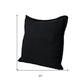 Set of Two 20" Black Cotton Throw Pillows with Fringe