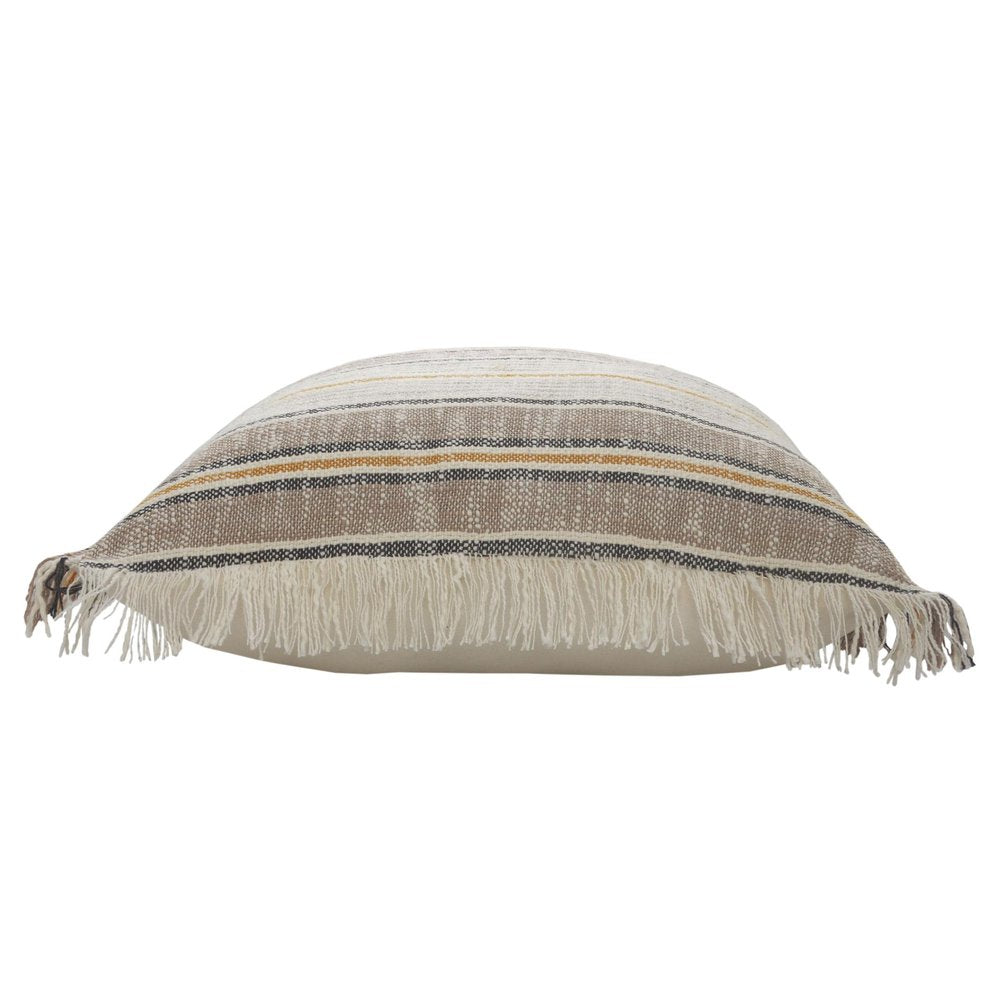 Set of Two 20" Mustard Striped Throw Pillows