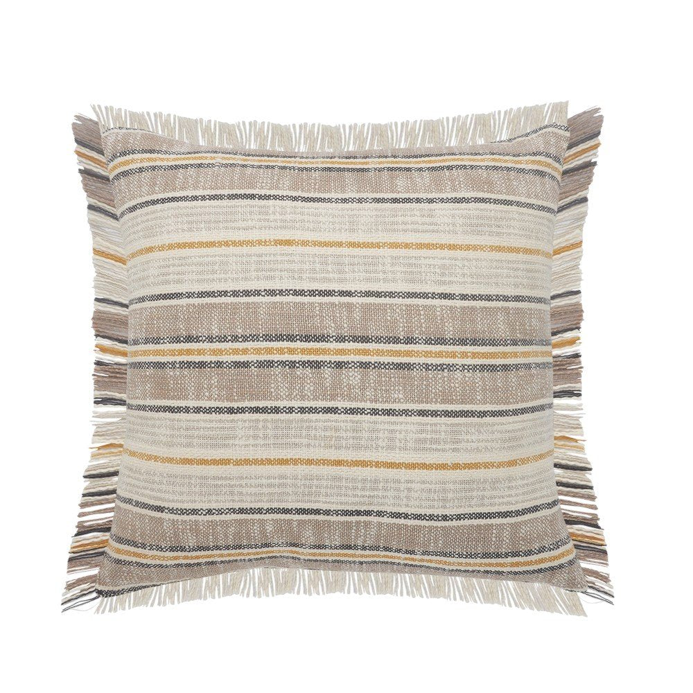 Set of Two 20" Mustard Striped Throw Pillows