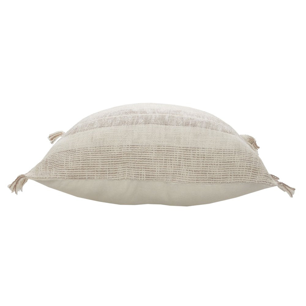 Set of Two 20" Cream Striped Throw Pillows