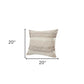 Set of Two 20" Cream Striped Throw Pillows